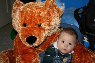 Sammy and bear, February 25, 2006