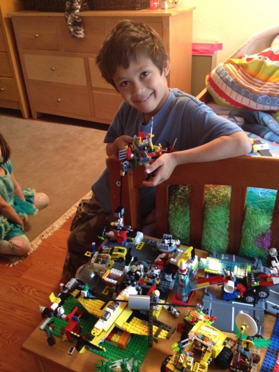 Another photo of Sammy with Lego; Sunnyvale, CA, Tuesday, April 10, 2012