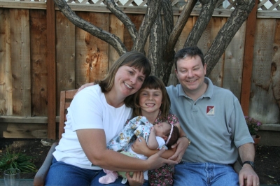 Philip, Erin and Sarah Mack with Sophie Mack, October 28, 2007, Mountain View, CA; photo by Erin Mack