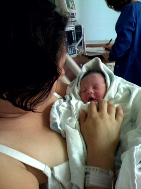 Sophie and Kimi shortly after Sophie's birth, September 23, 2007, Mountain View, CA