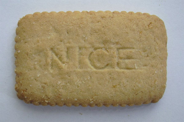 a photograph of a 'Nice biscuit'