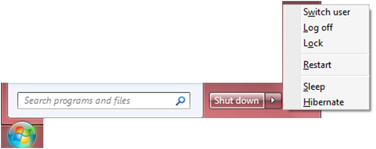 [Windows 7 shutdown dialog box]